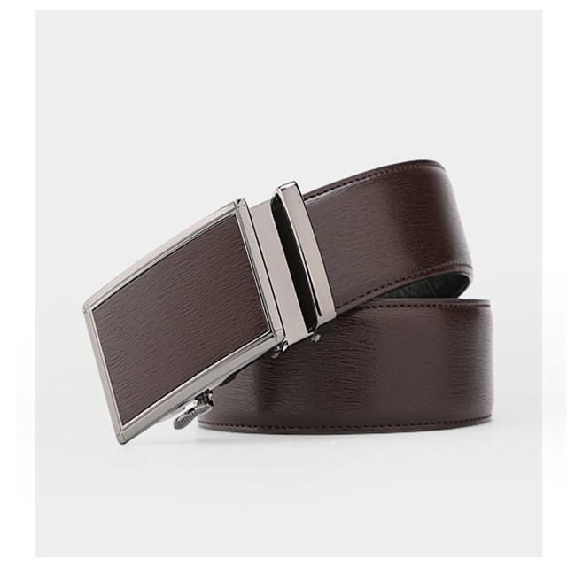 Authentic Men's Belt Leather Automatic Buckle Belt Korean Version of Business Leather Belt Manufacturers Direct Supply