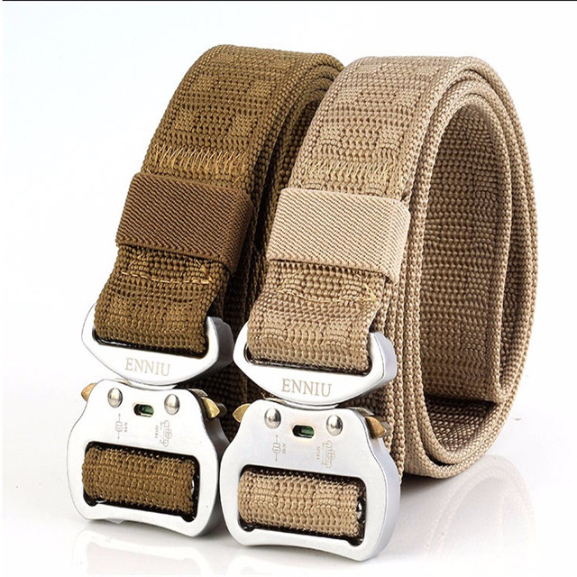 ENNIU3.8 Aluminum Buckle Tactical Men's Military Fans Tactical Belt Multi-functional Nylon Outdoor Training Belt