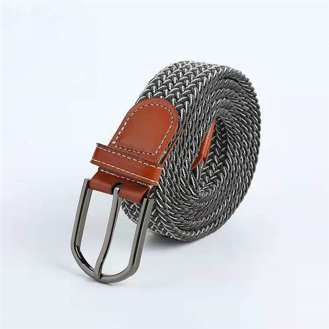 Factory Directly Price Men Elastic Leather Belt Three Color Strech Belt with Pin Buckle 