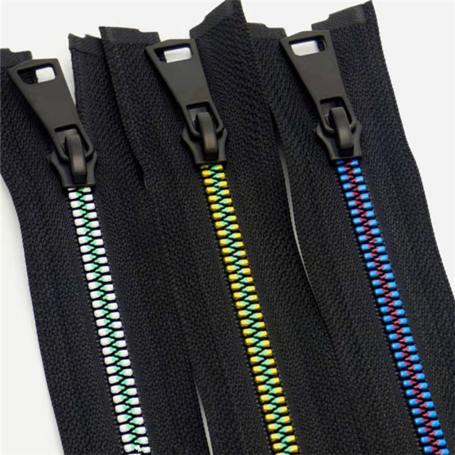 5# Resin Double-sided Corn Tooth Seal Oil Open Tail Color Zipper Black High-end Clothing Customization Factory Direct Sales