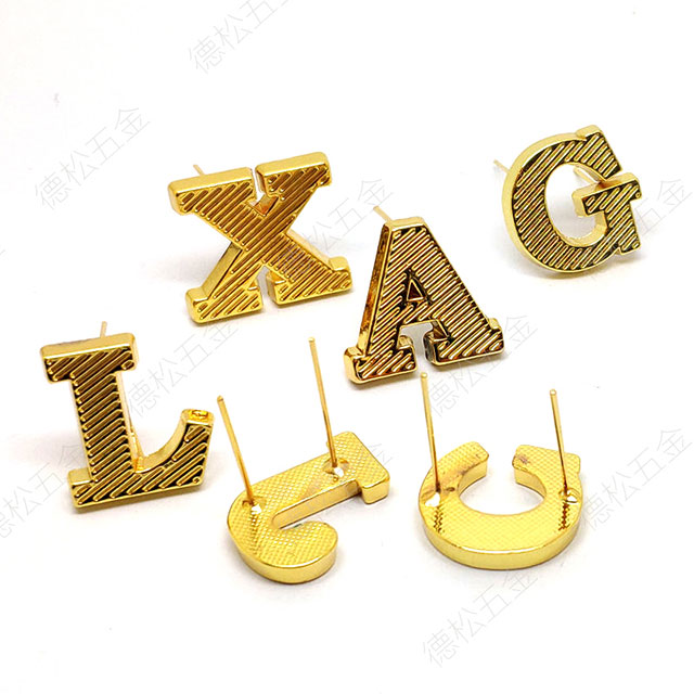 2019 Creative Long Pin DIY Gold Custom Alloy Metal Spell Logo Label