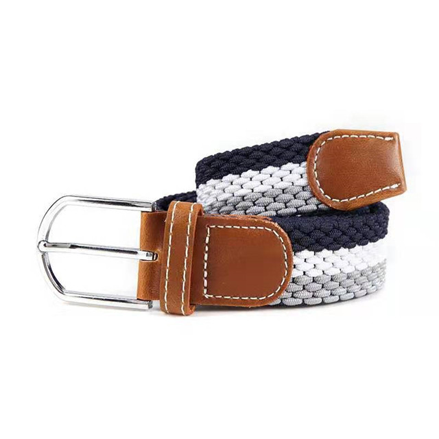 High Quality Custom Fabric Mens Braided Elastic Stretch Belts For Jeans 