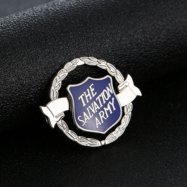 Creative Design Hollow Round Zinc Alloy Engraved Name Logo Custom Badge Pin 