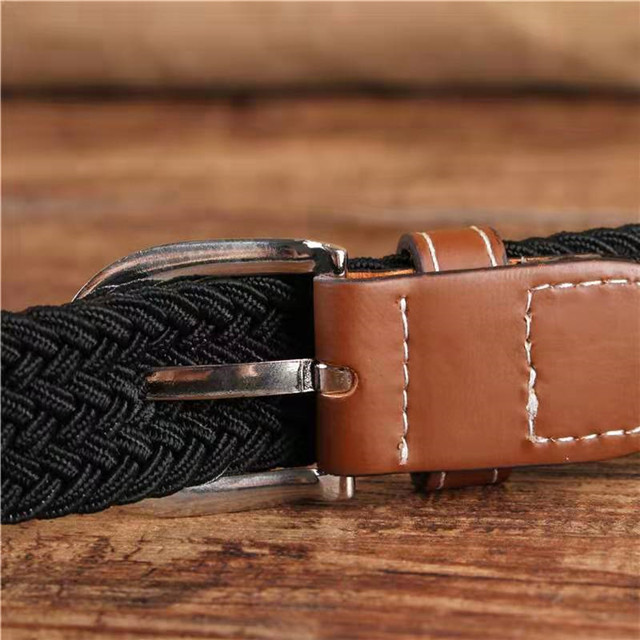 High Quality Custom Fabric Mens Braided Elastic Stretch Belts For Jeans