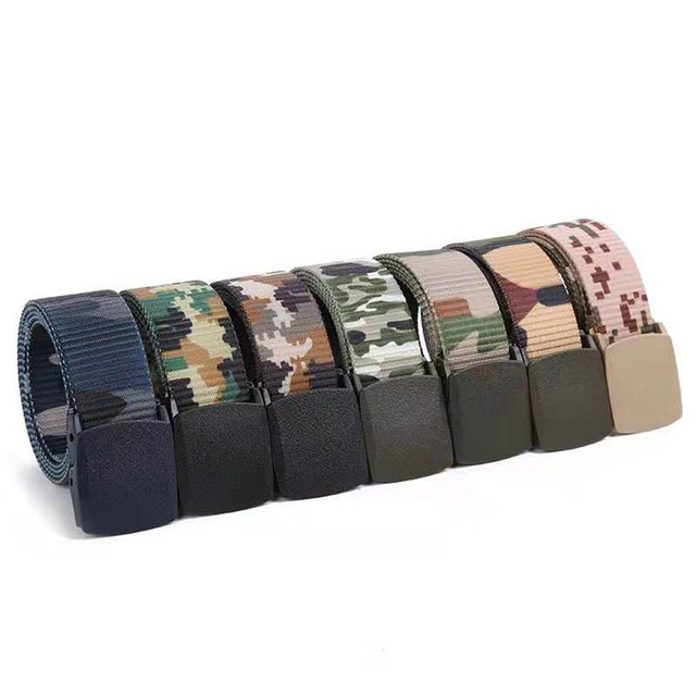 Custom Canvas Web Belts for Men Solid Color Military Style 1.5" Wide FlipTop Belt 