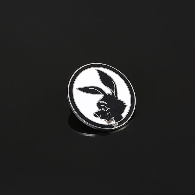 Round Rabbit Design Zinc Alloy Metal Badge Button Clip with Pin 