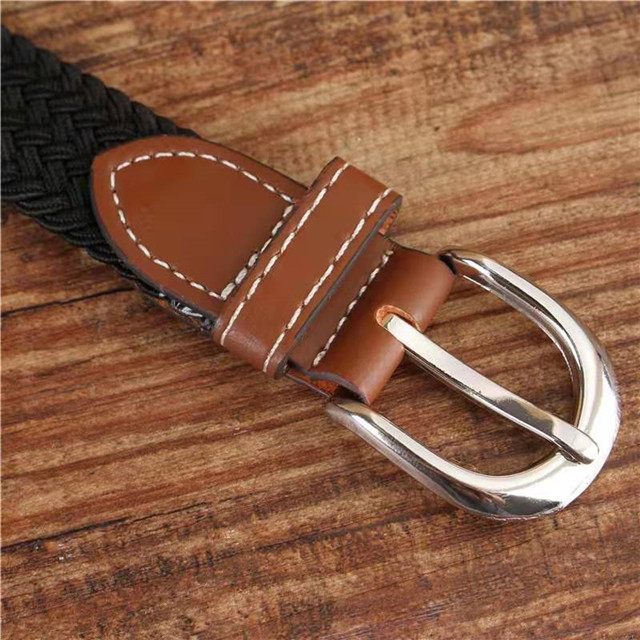 High Quality Custom Fabric Mens Braided Elastic Stretch Belts For Jeans