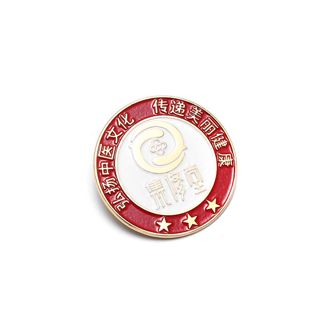 Round Engraved Logo Custom Hard Enamel Button Badge Pin 