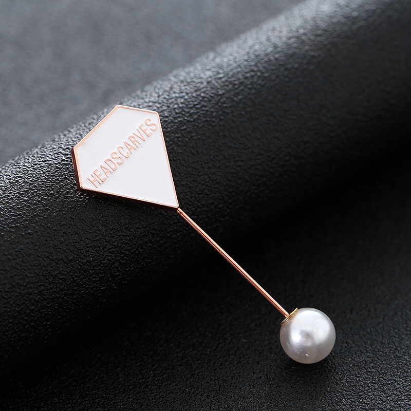 Rose Gold Pearls Decoration Long Pin Lady Fashion Brooch for Clothing Rustproof 