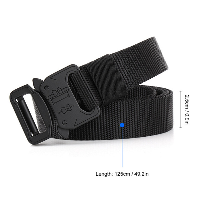 Wholesale Mens Durable Outdoor Alloy Cobra Buckle Army Waist Belts Strap Military Tactical Nylon Fabric Belt 